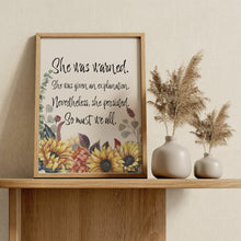Load image into Gallery viewer, Nevertheless She Persisted Quote Print – “She Was Warned” | Feminist Wall Art