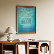Load image into Gallery viewer, On Marriage Print – Kahlil Gibran The Prophet Wedding Reading