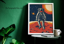 Load image into Gallery viewer, Retro Astronaut Print – Vintage Space Explorer Illustration