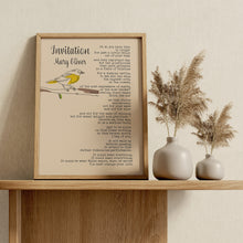 Load image into Gallery viewer, Invitation By Mary Oliver Poem Poster Print