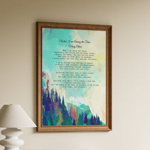 Load image into Gallery viewer, When I am Among the Trees By Mary Oliver Poetry Wall Art