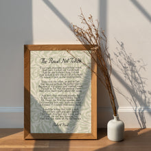 Load image into Gallery viewer, The Road Not Taken Poem Print – Robert Frost on William Morris Willow Bough