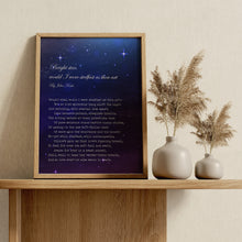 Load image into Gallery viewer, Bright Star John Keats Poem Print, Celestial Poetry Gift