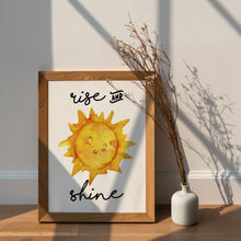 Load image into Gallery viewer, Rise and Shine Print – Cute Smiling Watercolour Sun Illustration