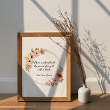 Load image into Gallery viewer, Never Underestimate the Power of a Girl With a Book – Ruth Bader Ginsburg Quote Print