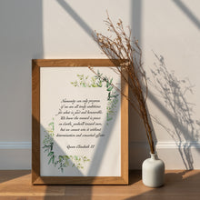 Load image into Gallery viewer, Queen Elizabeth II Quote Print - Humanity Can Only Progress
