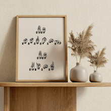 Load image into Gallery viewer, Be Strong Be Kind Sign Language Print – ASL Fingerspelling Art