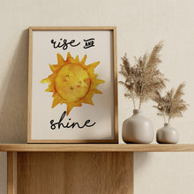 Load image into Gallery viewer, Rise and Shine Print – Cute Smiling Watercolour Sun Illustration