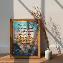 Load image into Gallery viewer, Alice in Wonderland Quote Print – Whimsical Floral Wall Art