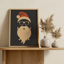 Load image into Gallery viewer, Hipster Santa Print – Modern Minimalist Christmas Art
