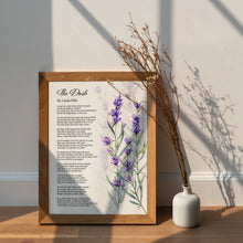 Load image into Gallery viewer, The Dash Poem Poster Print With Lavender Flowers - Live Your Dash - Funeral Reading