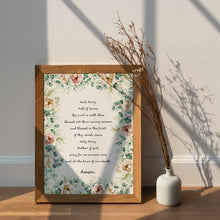 Load image into Gallery viewer, Hail Mary Prayer Print "Hail Mary Full of Grace" Catholic Prayer Wall Art