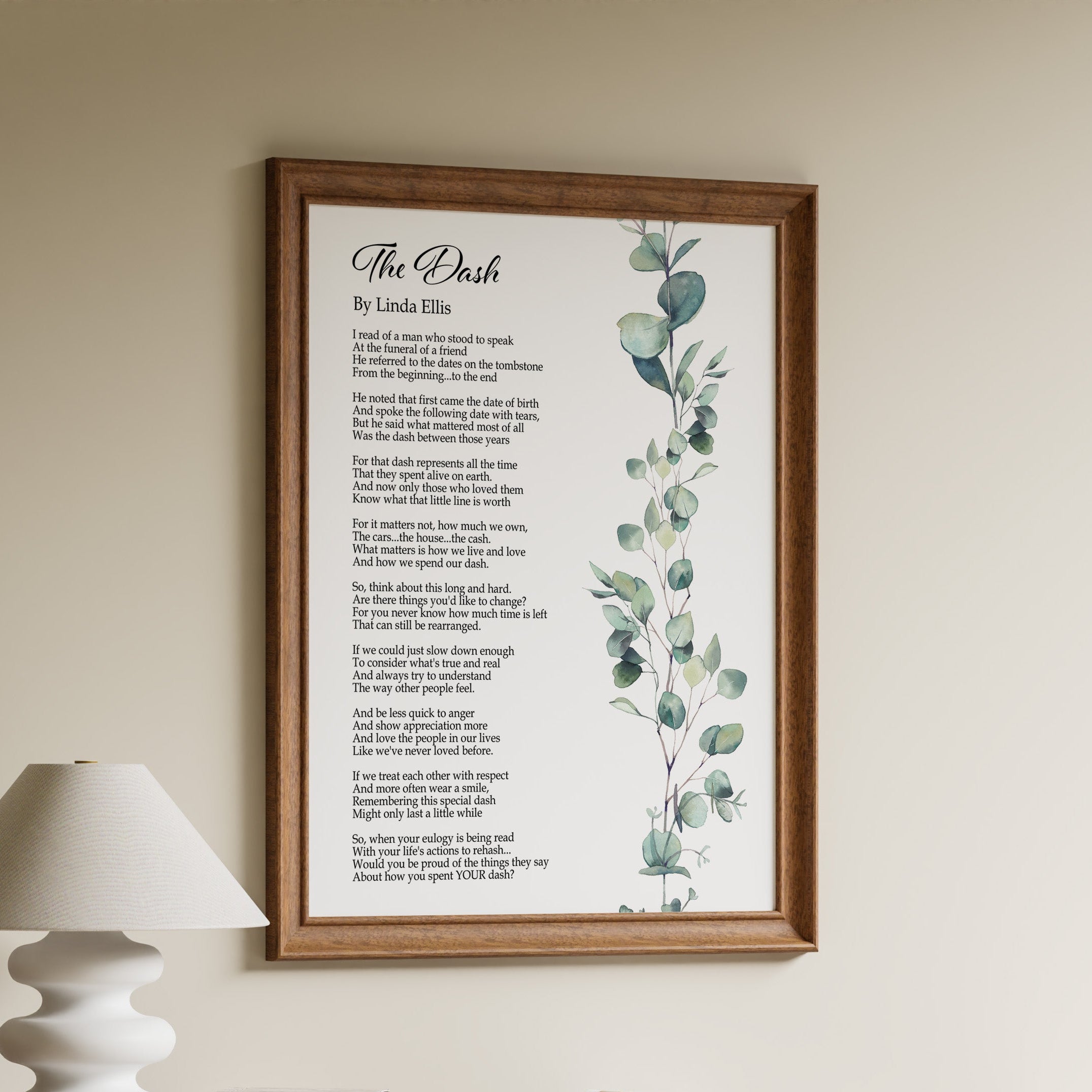 The Dash Poetry Print Poem By Linda Ellis Live Your Dash Funeral