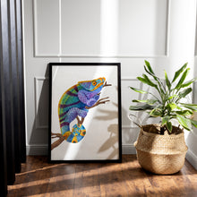 Load image into Gallery viewer, Colorful Chameleon Print – Reptile Wall Art
