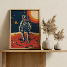 Load image into Gallery viewer, Retro Astronaut Print – Vintage Space Explorer Illustration