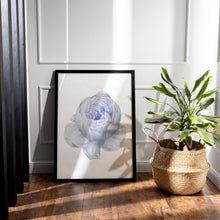 Load image into Gallery viewer, Blue Peony Print – Soft Periwinkle Vintage Botanical Flower Illustration