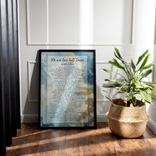 Load image into Gallery viewer, Do Not Love Half Lovers – Kahlil Gibran Poem Print, Blue & Gold Marble Wall Art