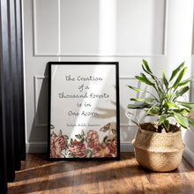 Load image into Gallery viewer, Ralph Waldo Emerson Quote Print - The Creation of a Thousand Forests Is in One Acorn