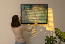 Load image into Gallery viewer, Kintsugi Definition Print – Blue & Gold Marble Wall Art, "Our Scars Are What Make Us Beautiful"
