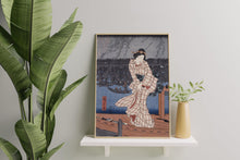 Load image into Gallery viewer, Evening on the Sumida River Print – Hiroshige Japanese Woodblock Art