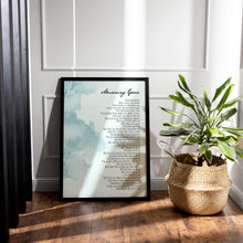 Load image into Gallery viewer, Amazing Grace Print Christian Hymn Lyrics Song Poster