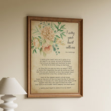 Load image into Gallery viewer, I carry your heart (i carry it in my heart) E.E. Cummings poetry wall art