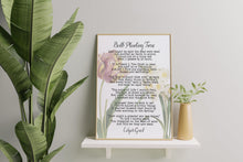 Load image into Gallery viewer, Bulb Planting Time Poem Print – Edgar Guest Tulip and Daffodil Botanical