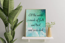 Load image into Gallery viewer, Faith Trust and Pixie Dust Print – Peter Pan Inspired Quote on Dreamy Sky