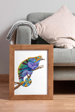 Load image into Gallery viewer, Colorful Chameleon Print – Reptile Wall Art