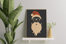 Load image into Gallery viewer, Hipster Santa Print – Modern Minimalist Christmas Art