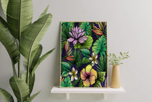 Load image into Gallery viewer, Tropical Flowers Print – Jungle Botanical Art Lotus, Hibiscus and Frangipani