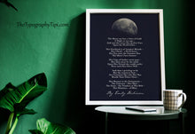 Load image into Gallery viewer, The Moon Was But a Chin of Gold – Emily Dickinson Poem Print