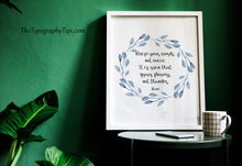Load image into Gallery viewer, Rumi Quote Print – Raise Your Words Not Voice Inspirational Wall Art