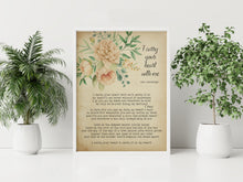 Load image into Gallery viewer, I carry your heart (i carry it in my heart) E.E. Cummings poetry wall art