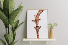 Load image into Gallery viewer, Mother and Baby Giraffe Nursery Print – Watercolor Nursery Wall Art