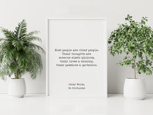Load image into Gallery viewer, Oscar Wilde Quote Print – “Most People Are Other People” | De Profundis Wall Art