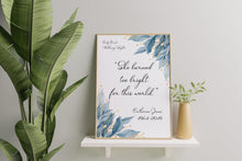 Load image into Gallery viewer, She Burned Too Bright for This World – Personalized Memorial Print, Custom Name & Date Sympathy Gift