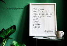 Load image into Gallery viewer, Mary Oliver Quote Print – “What is it you plan to do with your one wild and precious life?”