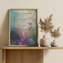 Load image into Gallery viewer, Alice in Wonderland Quote Print – “We’re All Mad Here” | Lewis Carroll