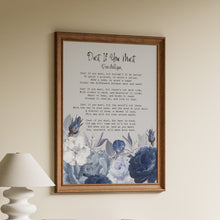 Load image into Gallery viewer, Rose Milligan Dust If You Must poem print with blue floral artwork and inspirational poetry text
