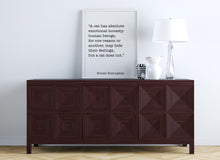 Load image into Gallery viewer, Ernest Hemingway Quote - A cat has absolute emotional honesty - Cat Lover Wall Art
