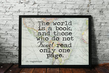 Load image into Gallery viewer, St Augustine Print The world is a book, and those who do not travel read only one page - Travel Poster for Home Framed & Unframed Options