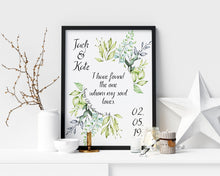 Load image into Gallery viewer, Personalized Bible verse prints Song Of Solomon 3:4 Print - I have found the one whom my soul loves Engagement gift, custom wedding gift