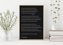 Load image into Gallery viewer, E.E. Cummings Poem I carry your heart (I carry it in my heart) Art Print Home Decor poetry wall art dorm decor - Unframed UNFRAMED