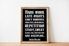 Load image into Gallery viewer, Jocko Willink Print Hard work, late nights, early mornings Inspirational poster Discipline equals freedom - Physical Art Print
