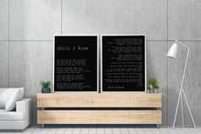 Load image into Gallery viewer, Still I Rise Maya Angelou Set of 2 poem Feminist Art Wall Art self respect quote Bedroom decor office decor Unframed Print UNFRAMED