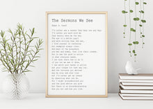 Load image into Gallery viewer, Edgar Guest Poem The Sermons We See poem Art Print Home office Decor poetry wall art - Physical Art Print Without Frame