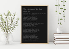 Load image into Gallery viewer, Edgar Guest Poem The Sermons We See poem Art Print Home office Decor poetry wall art - Physical Art Print Without Frame