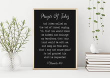 Load image into Gallery viewer, Prayer Of Jabez 1 Chronicles 4:10 1 Chronicles 4 verse 10 prayer print Scripture wall art - Christian wall art UNFRAMED