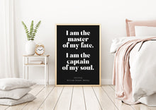 Load image into Gallery viewer, Invictus poem William Ernest Henley I am the master of my fate... captain of my soul - Unframed print
